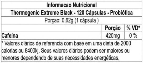 Termogênico Extreme Black - Probiótica - 120 Caps - Image 2